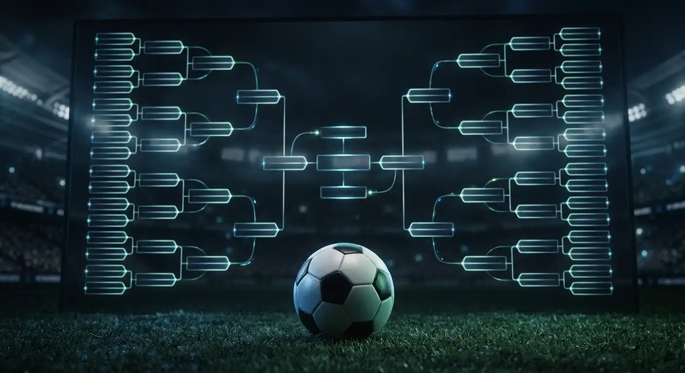 Schematische voorstelling van de knock-outfase van het WK 2026, de Ronde van 32