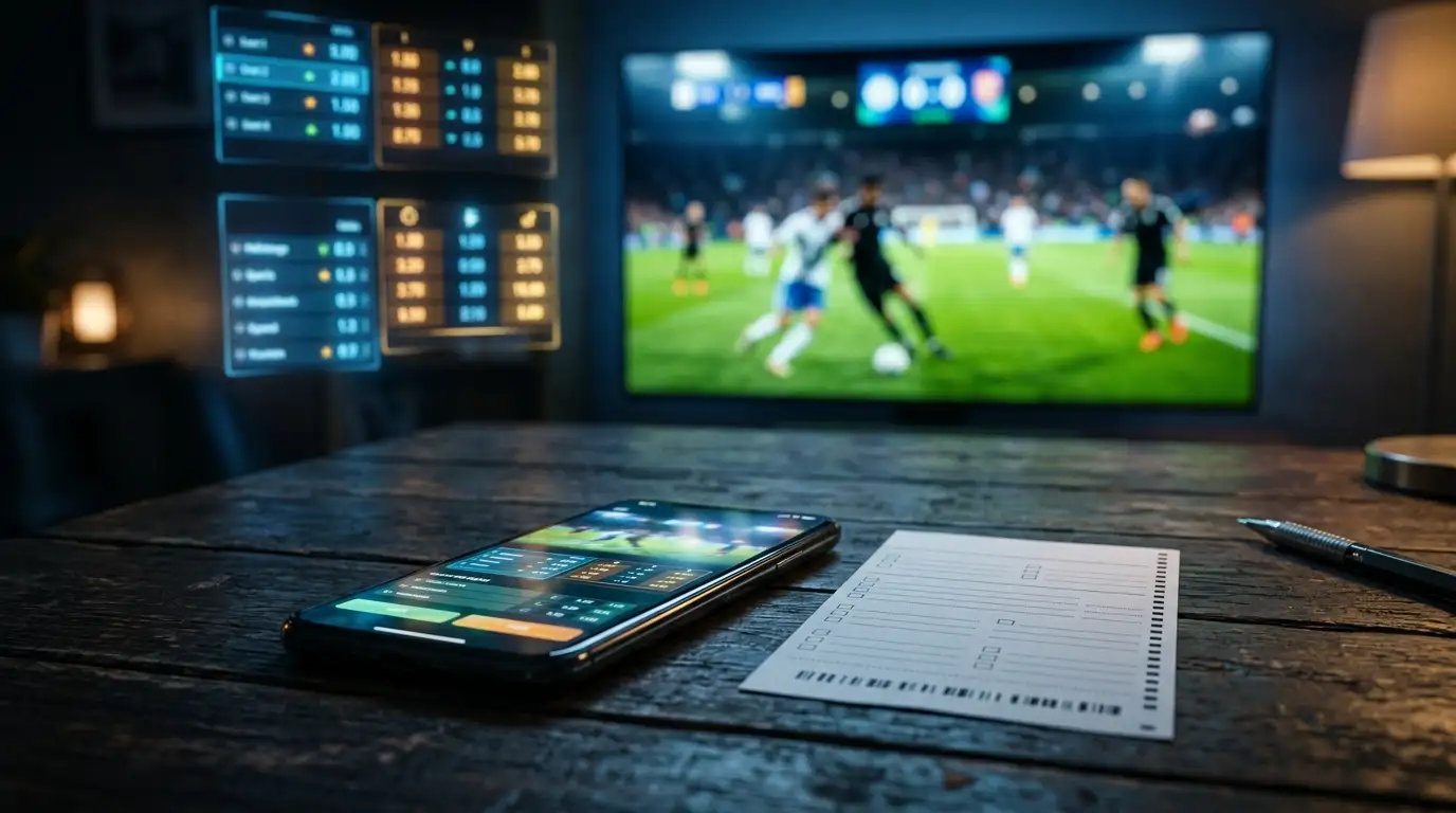 Beeld van quoteringen en een wedbon in een sportcontext